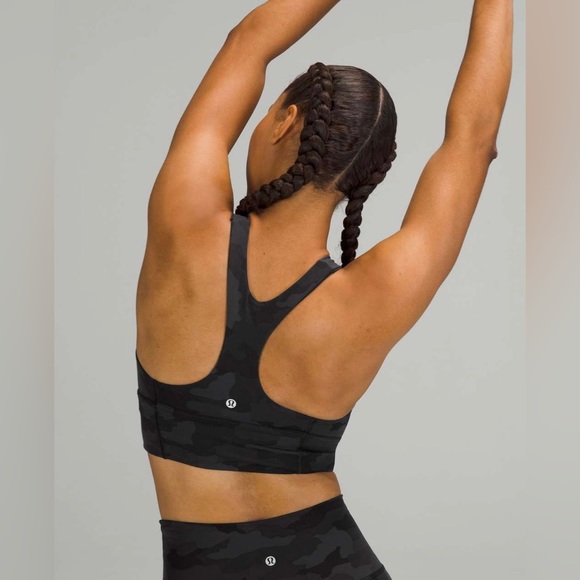 Lululemon Wonder Train Long Line Heritage 365 Camo Deep Coal Multi Sports Bra - Picture 2 of 5